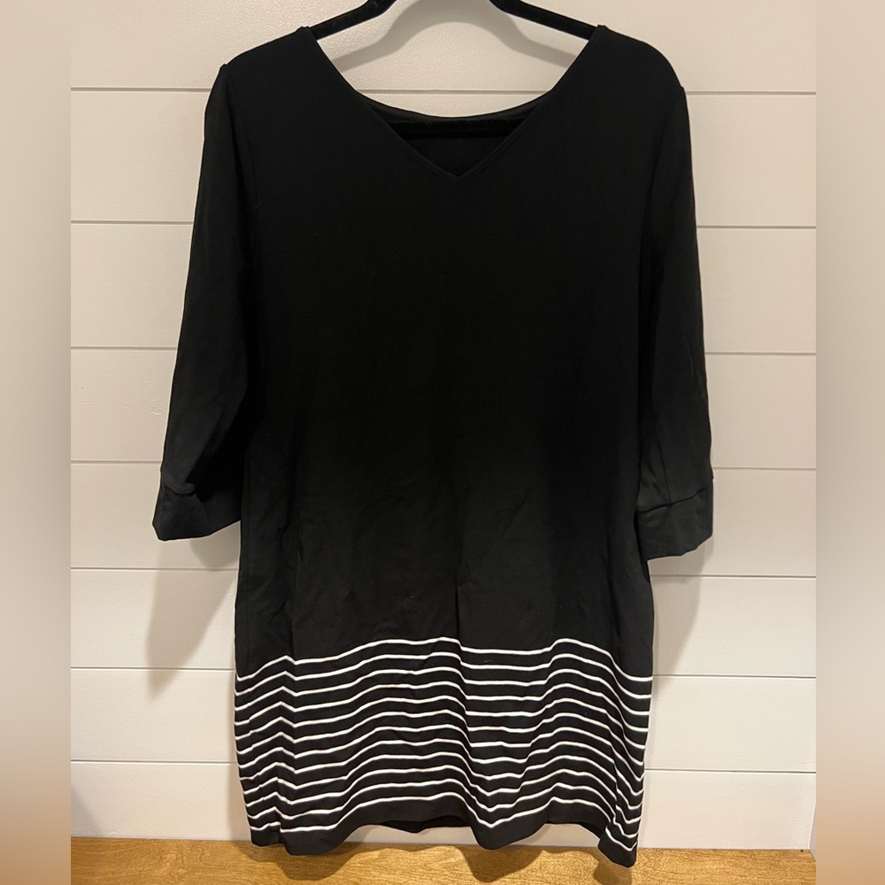 White House Black Market Black and White Striped dress